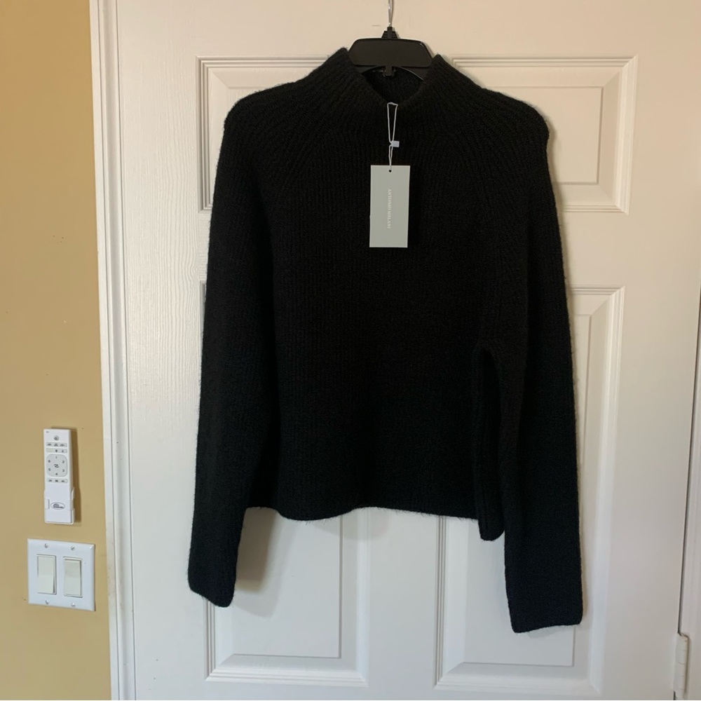 NWT ANTONIO‎ MELANI Black Gabby Turtleneck Sweater Size L Cozy Casual